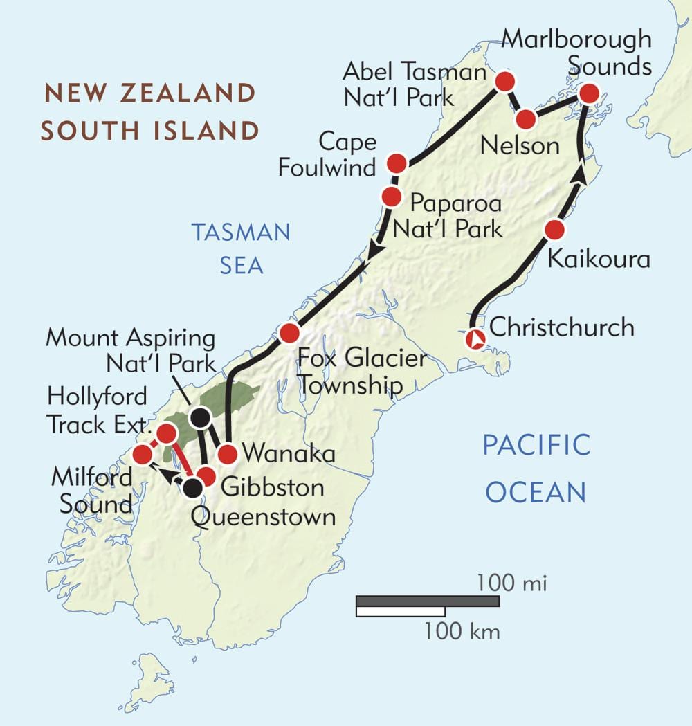 Ramani ya new zealand hiking trails