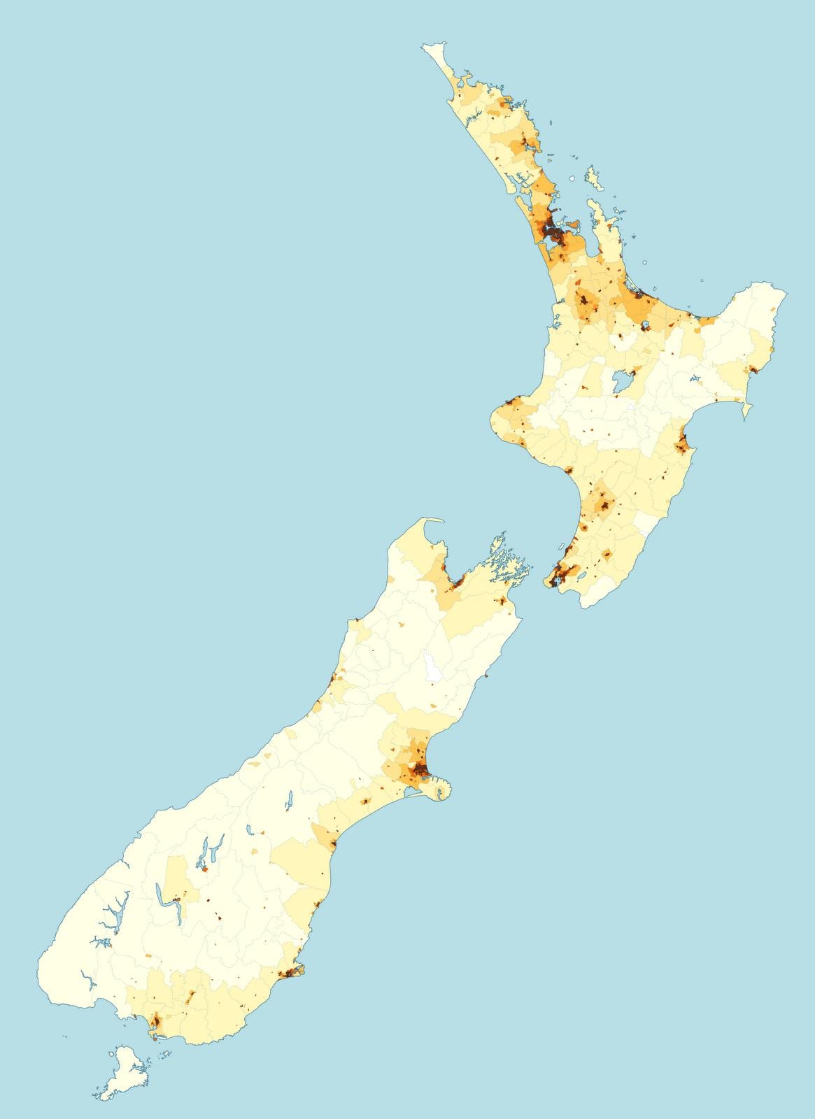 new zealand wiani idadi ya watu ramani