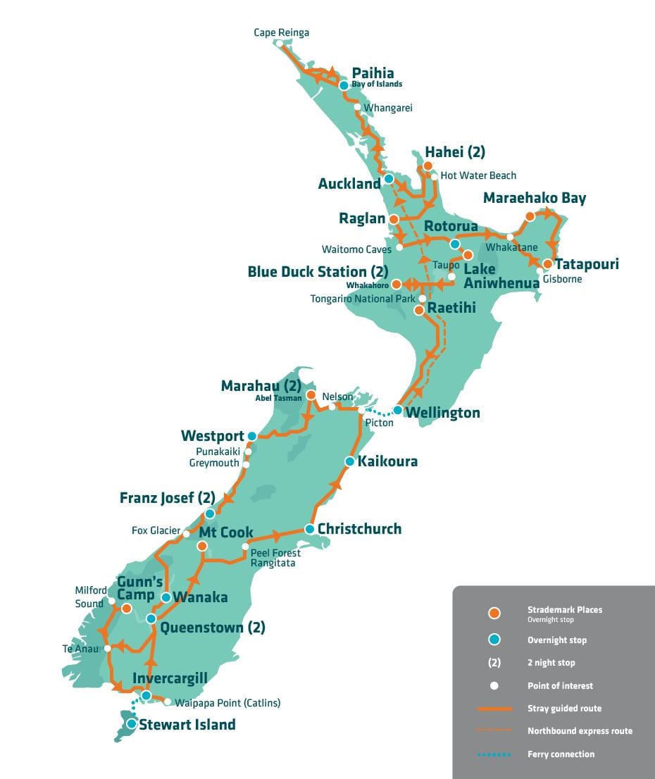 new zealand kivutio ramani