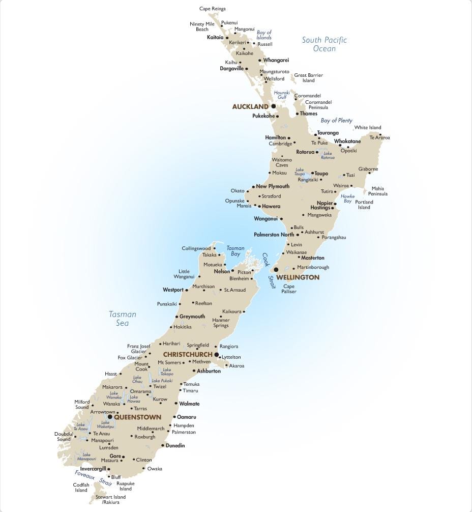 Ramani ya new zealand maziwa 