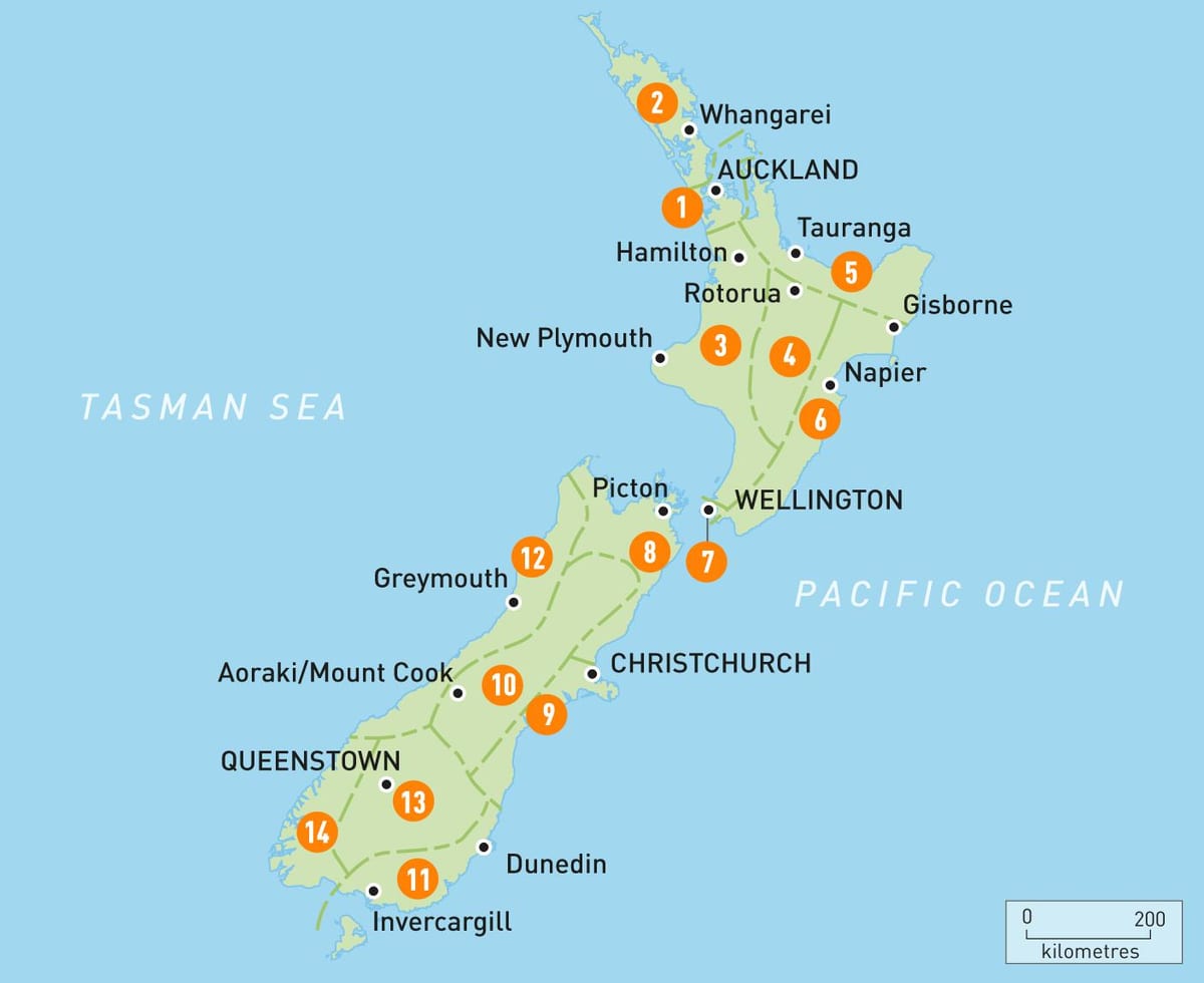 Ramani ya new zealand mikoa