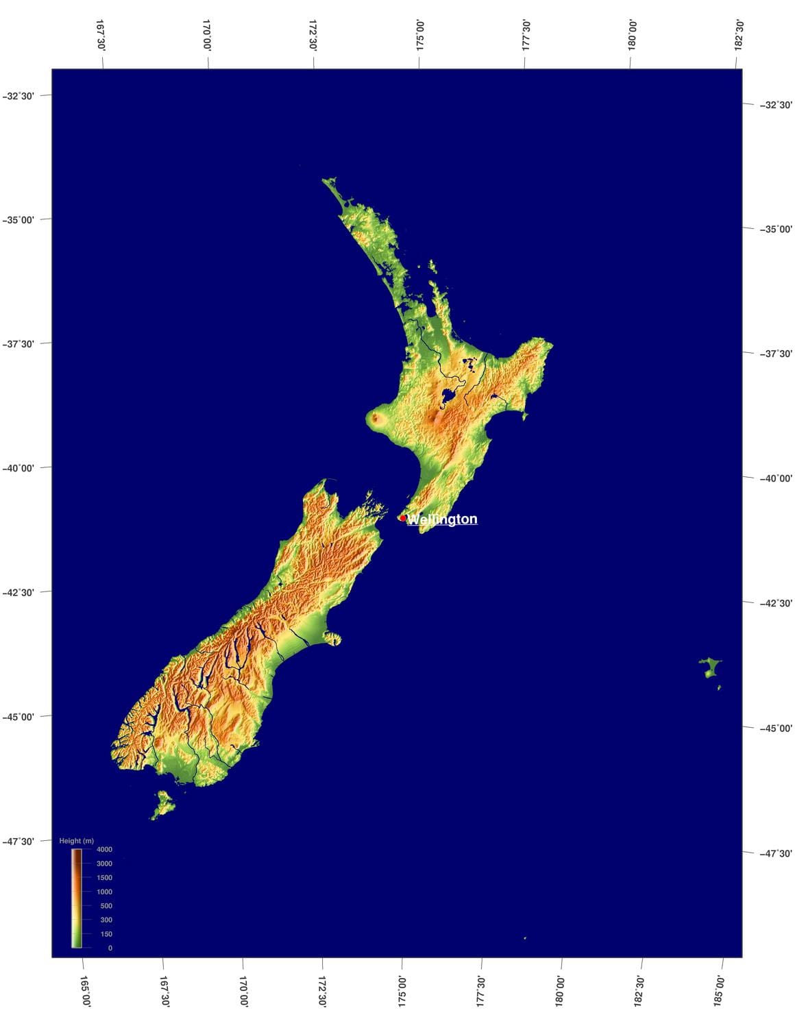 new zealand ardhi ya eneo ramani
