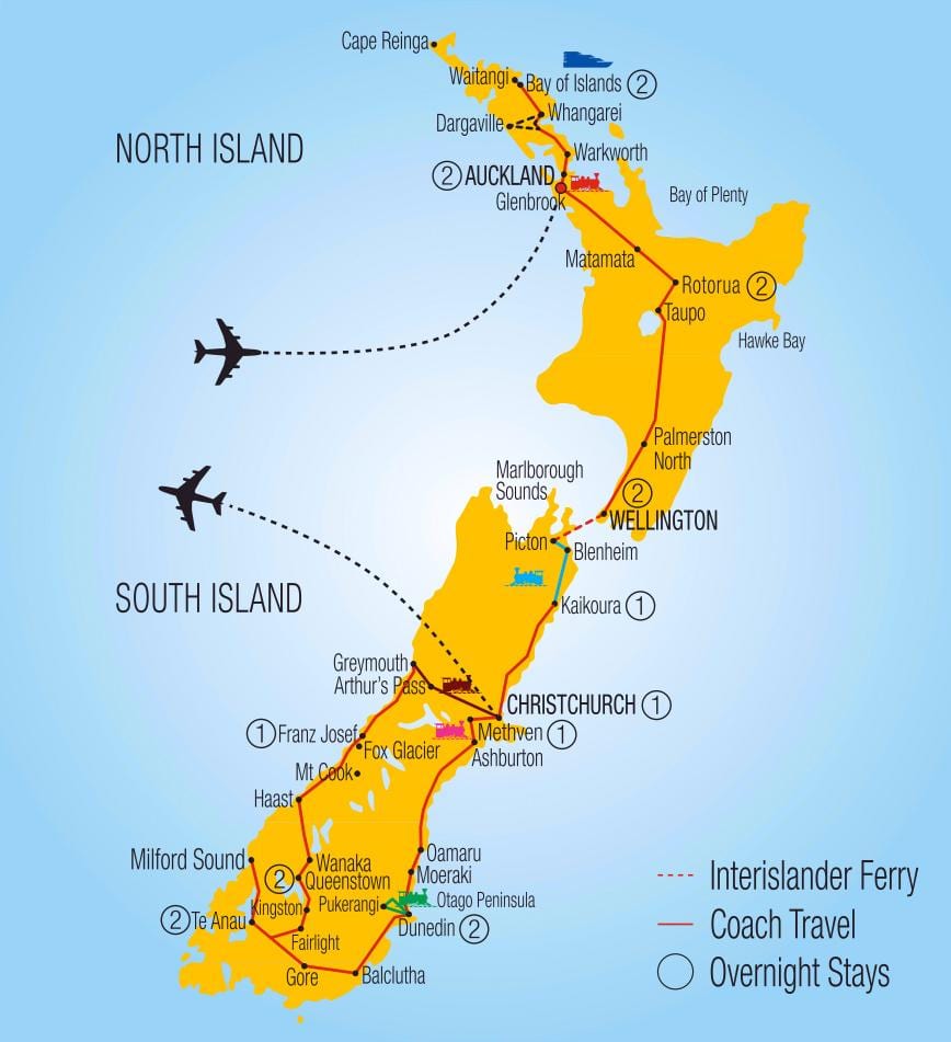 Ramani ya new zealand treni