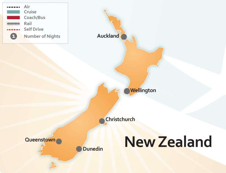 Ramani ya new zealand viwanja vya ndege