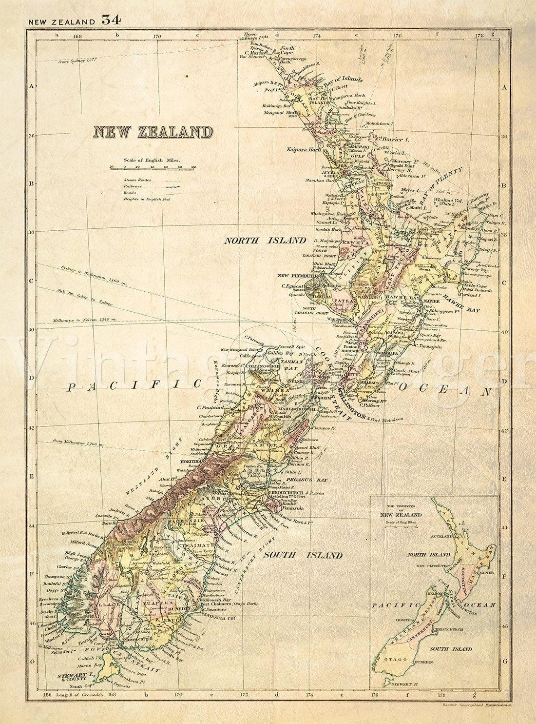Ramani ya zamani new zealand