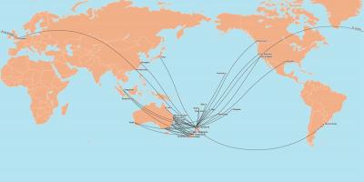 Air new zealand ramani ya njia ya kimataifa