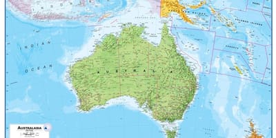Ramani ya australia na new zealand kimwili
