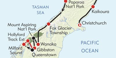 Ramani ya new zealand hiking trails