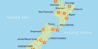 Ramani ya new zealand mikoa