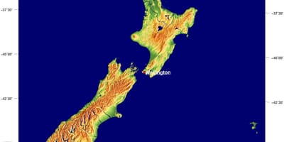 New zealand ardhi ya eneo ramani