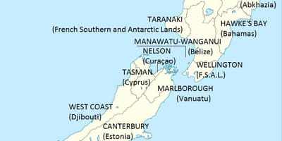 Ramani ya new zealand na nchi jirani