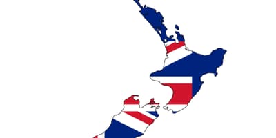 Ramani ya new zealand na bendera