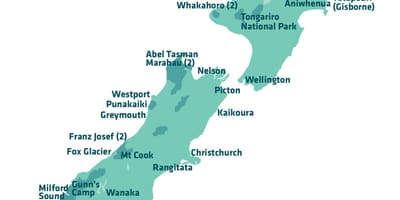 Ramani ya new zealand sightseeing