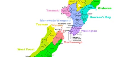 Ramani ya kisiasa ya australia na new zealand